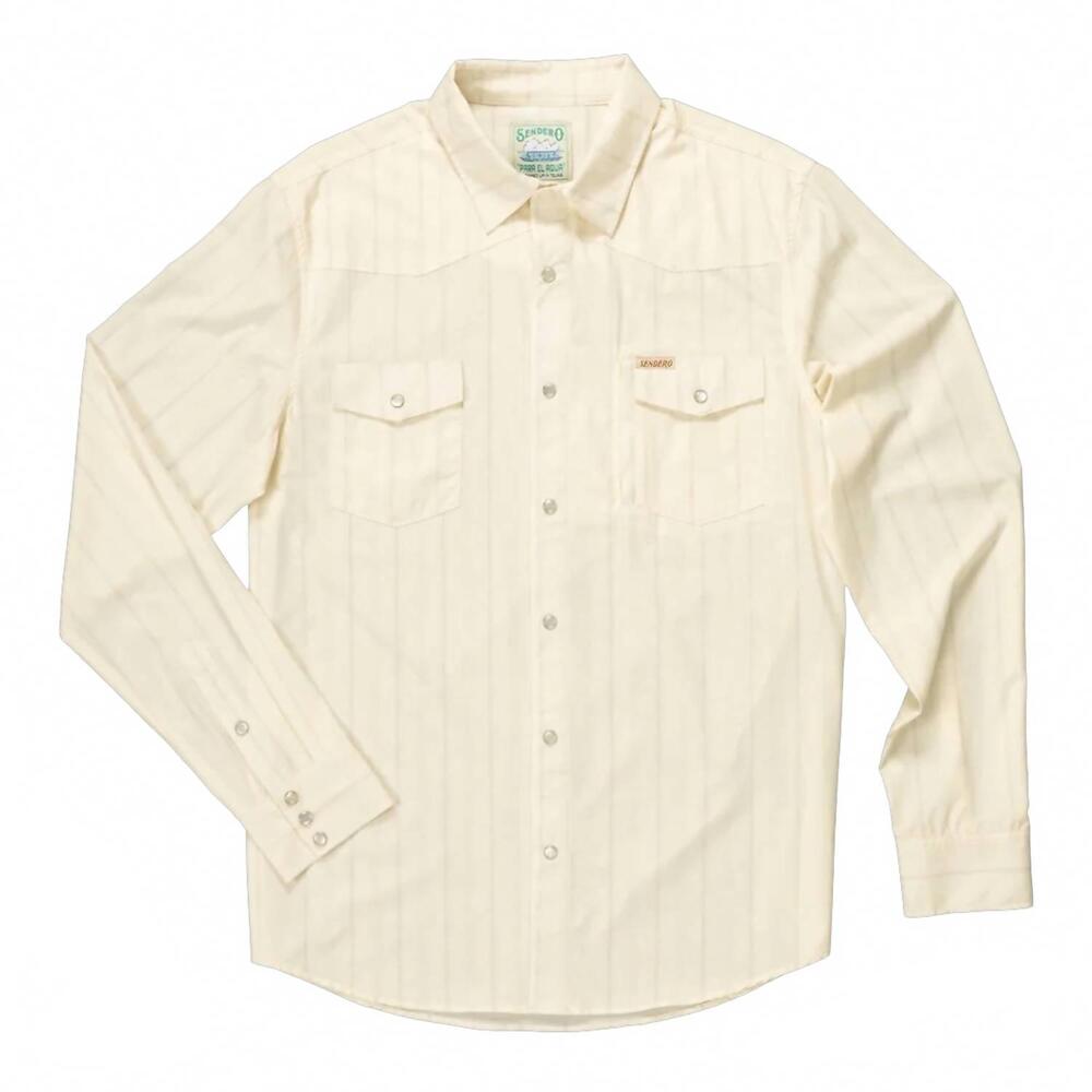 NEW SENDERO PROVISIONS CO. men's confluence tech shirt in vintage white + khaki